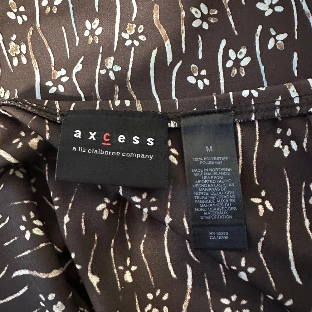 Vintage 90s Axcess Chocolate Brown Floral Midi Skirt Women’s Size Medium Boho - Picture 16 of 16